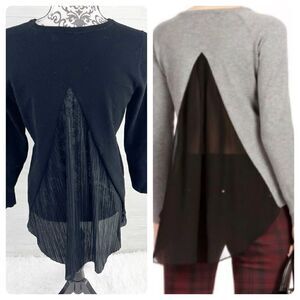 Karen Millen Chiffon Open Back High Low Sweater